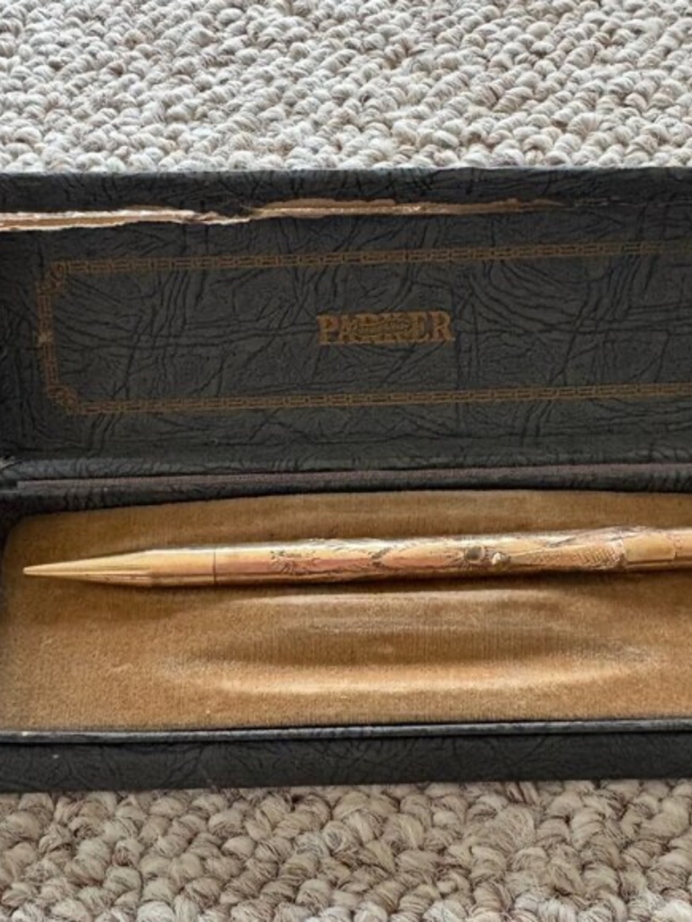 Vintage Parker 51 Pen & Pencil Set Gold Filled WWII Era w Box Rare - Picture 8 of 10